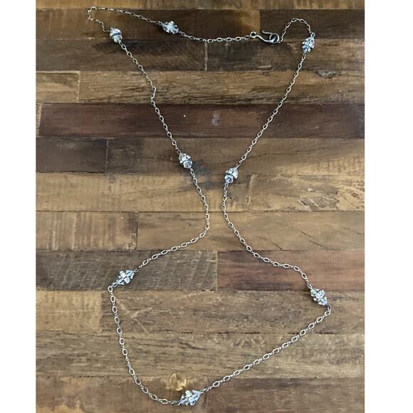 1990s Vintage Crystal Station Necklace | Deco Revival Grunge Glam | Mint Archive - Picture 1 of 7